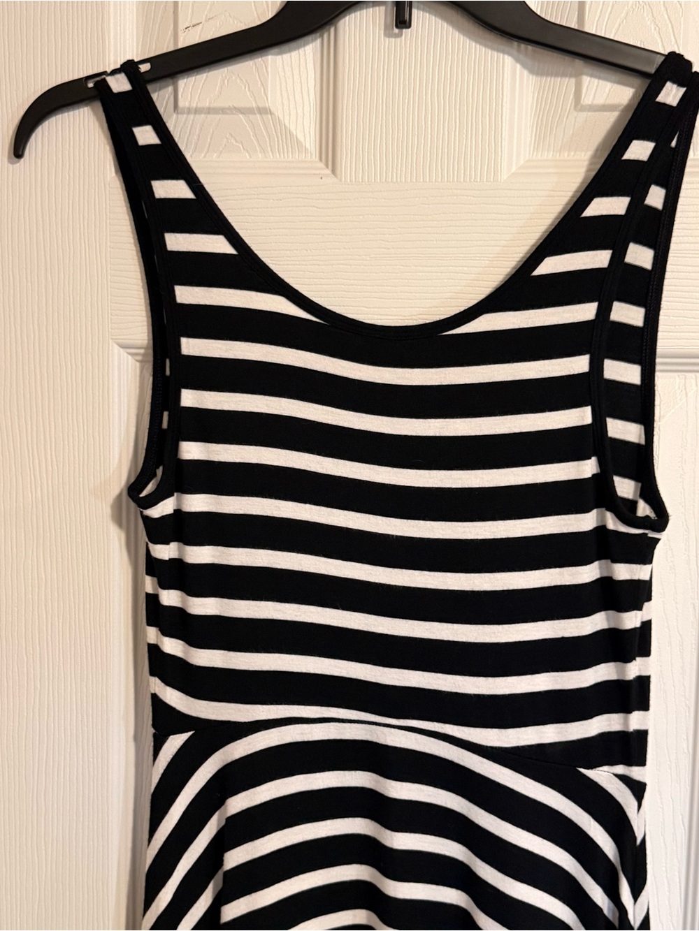 Old Navy Black and White Striped Tank Dress